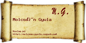 Molcsán Gyula névjegykártya