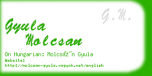 gyula molcsan business card